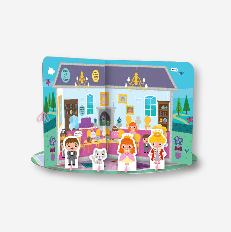 Floortime Fun - Princess Castle opened-up book and press-out characters