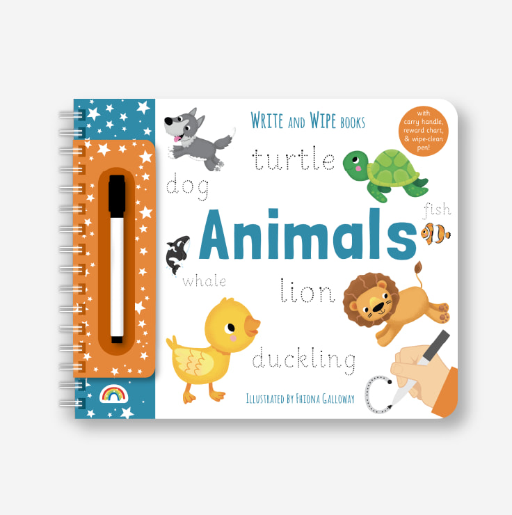Write and Wipe - Animals cover with pen