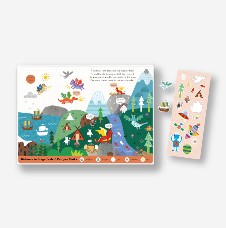 Stretchy stickers make believe spread