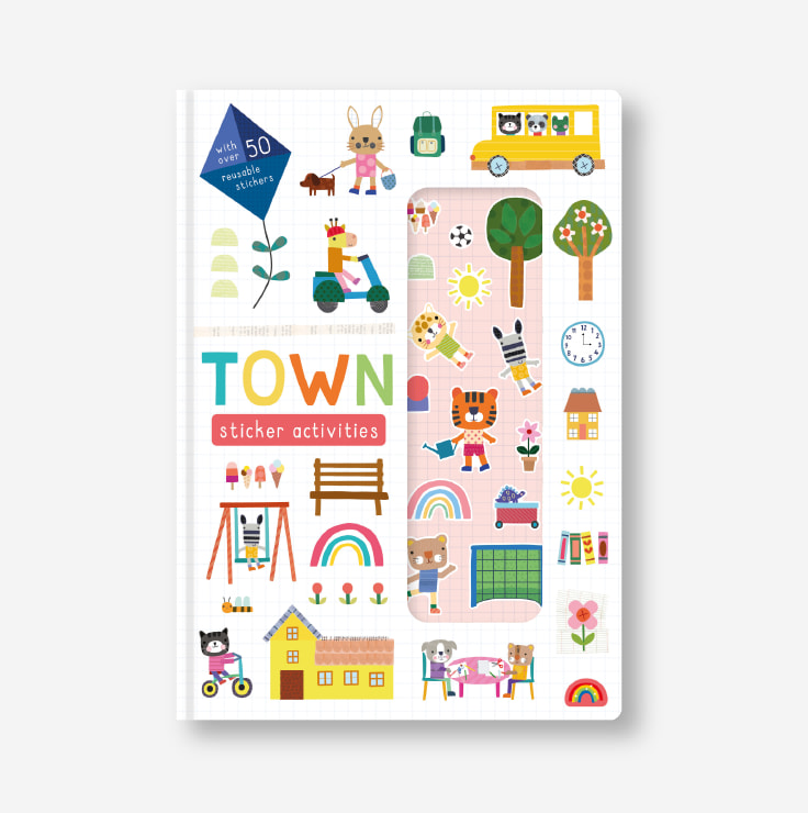 Stretchy stickers town cover